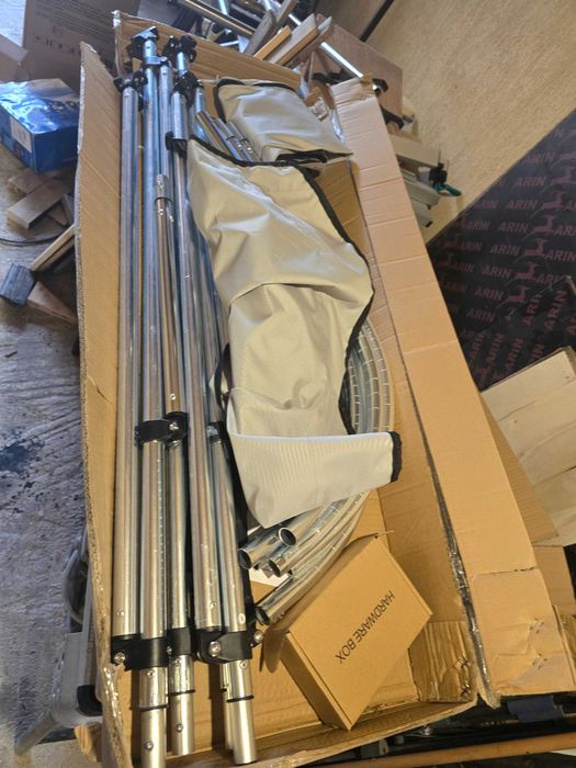 Bimini top barcă VEVOR nou, 183 cm, gri, copertină pescuit / agrement