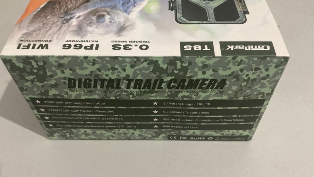 Campark T85 WiFi Bluetooth 20MP 1296P Trail Hunting Camera FIX 300ron