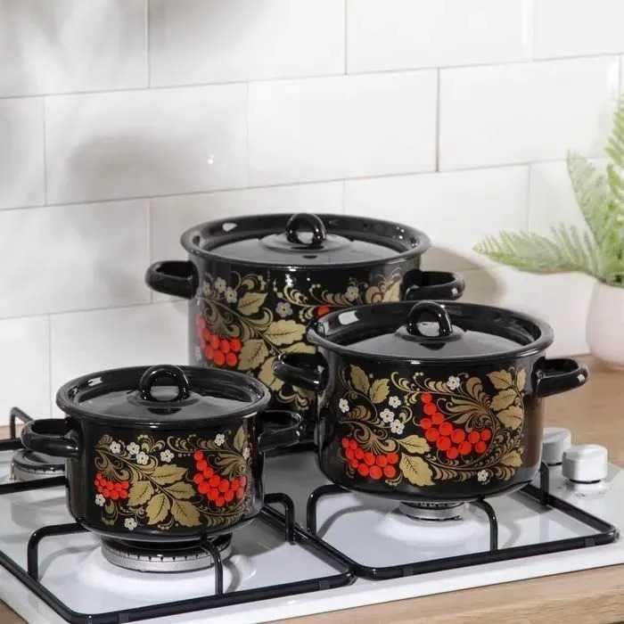 набор кастрюль эмаль