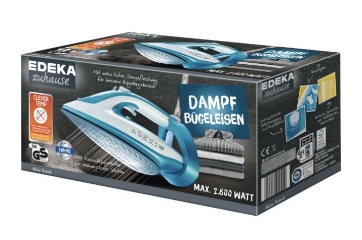 Нова парна ютия EDEKA Zuhause Clever Temp – 2800W, Керамична плоча