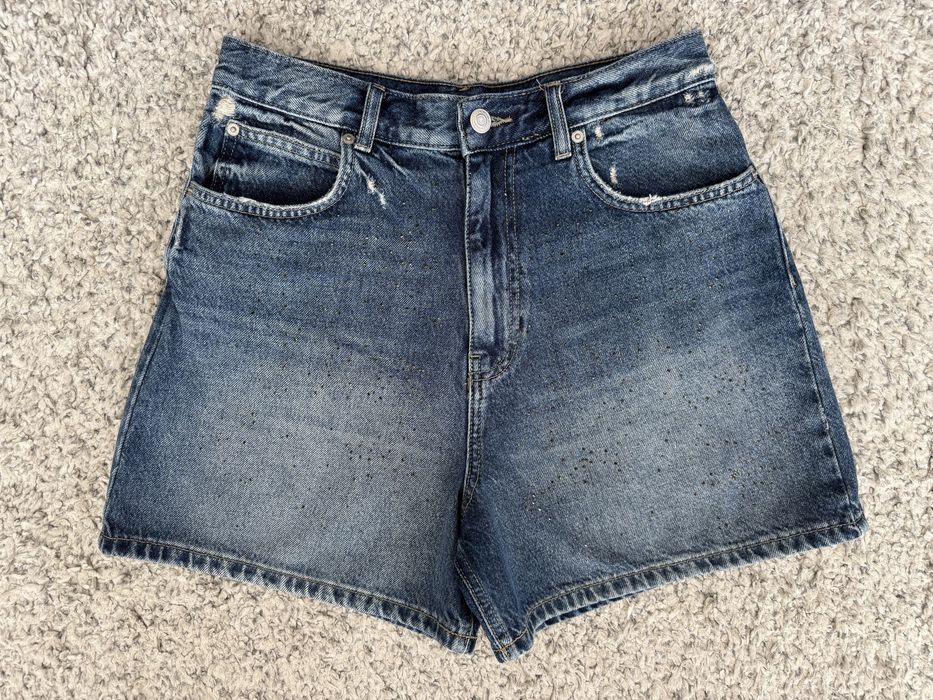 Zara дънкови панталони с камъчета