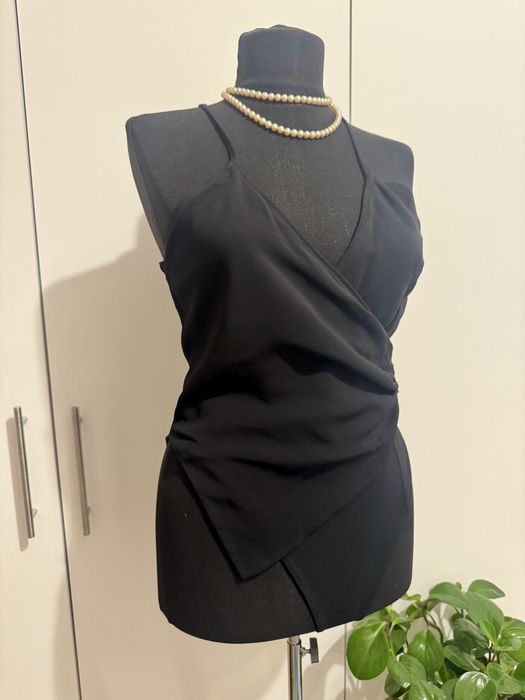 Body negru asimetric bretele subtiri din vascoza Zara marimea XS