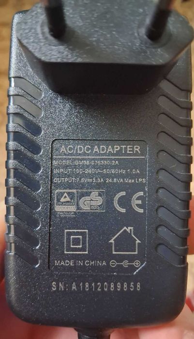 Захранващи адаптери GM36 - 075 330- 2 7.5V 3.3A - 3 броя