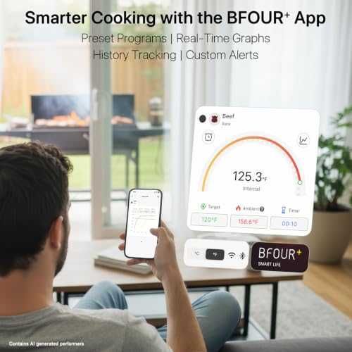 Термометър за месо BFOUR с WiFi и 2 сонди