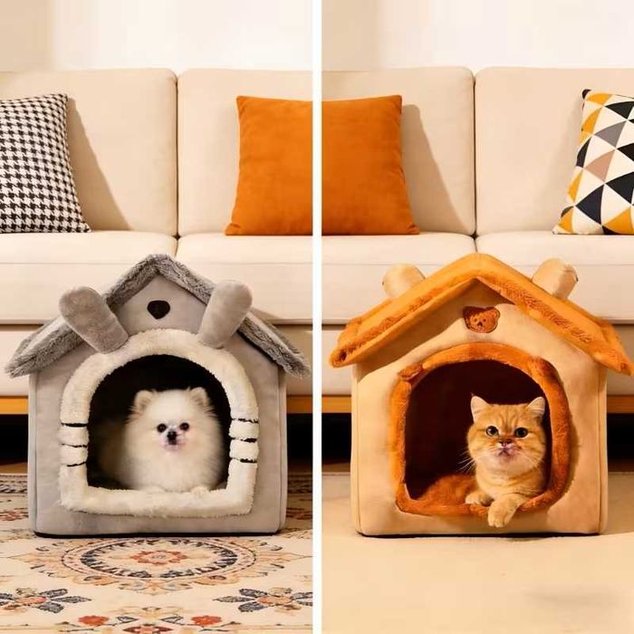 Мека къща за домашни любимци с мека възглавница, кучета, котки размери