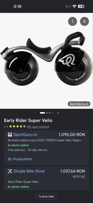 Bicicleta balans Early Rider Super Velio roata 8’’