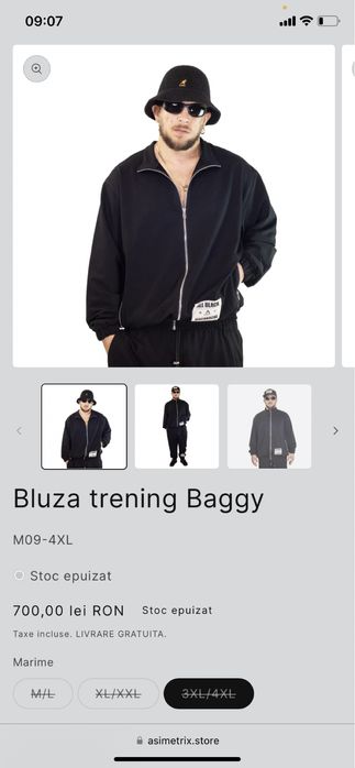 Pantalon si bluza Asimetrix -  All Black by Macanache