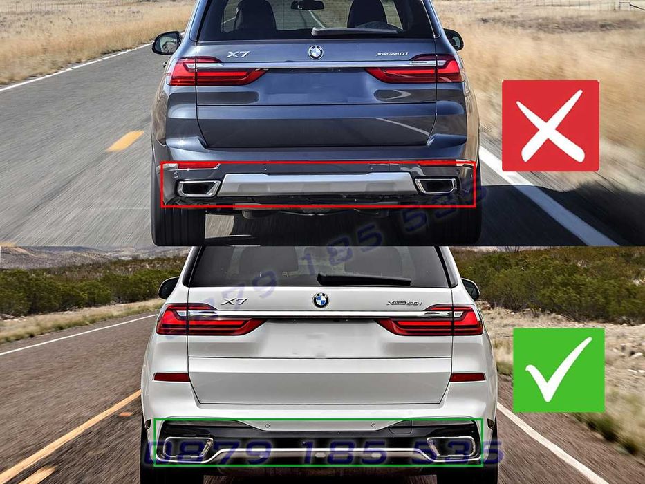 Двойни стикери ауспух BMW X5 G05 X7 G07 лепенки накрайници х5 г05 х7