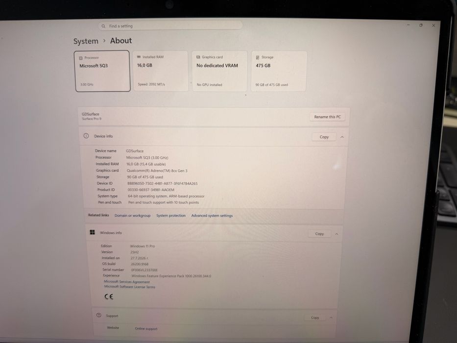 Microsoft Surface Pro 9 5G – 16 GB RAM / 512 GB SSD