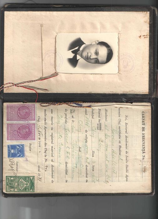 Diploma cu sigiliu de ceara Agronomia Kolozsvar 1941, 1943