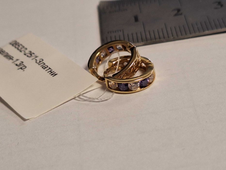 Златни обеци 1,3гр.14к