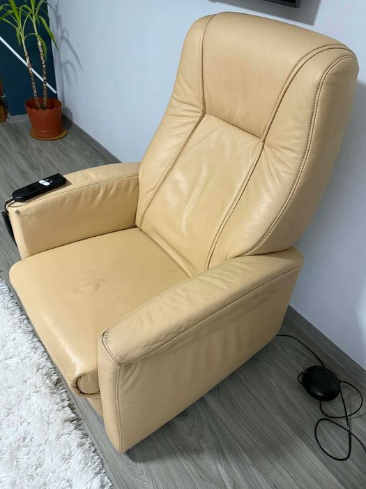 Fotoliu electric din piele naturala