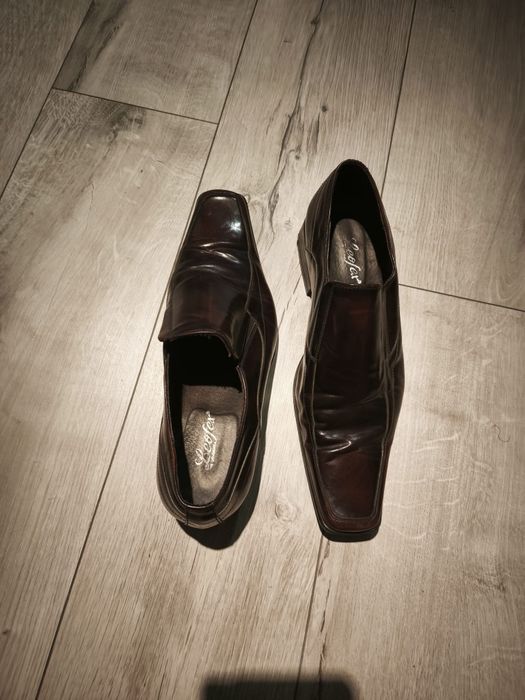 Pantofi eleganți bărbăți Leofex - Piele naturală maro/burgundy - Mărimea 43
