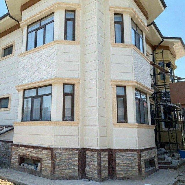 Травертин фасадные работы