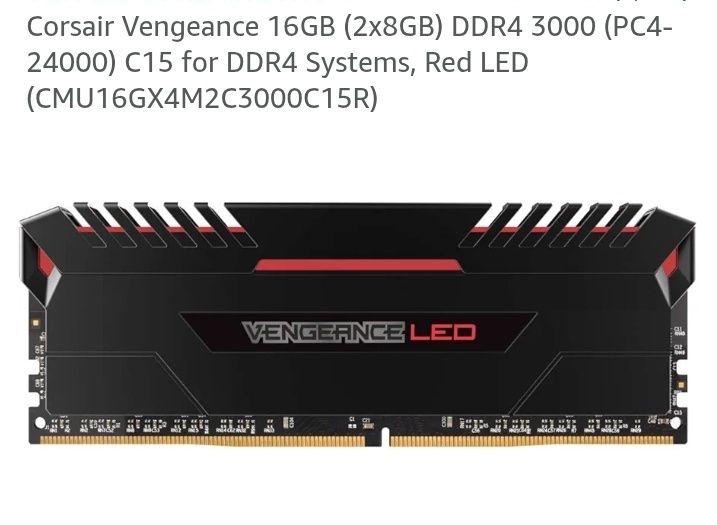 DDR4 2x8gb Corsair 3000