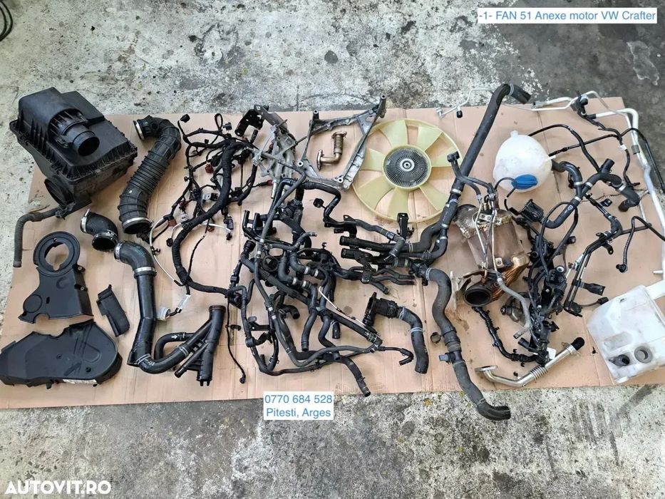 -1- Anexe motor VW Crafter 2.0 tdi 2019 carcasa filtru aer debitmetru furtun admisie intercooler lichid racire set capace protectie distributie electrovalva