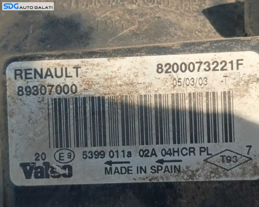 Far Dreapta Halogen Renault Megane 2 Hatchback Scurt 2002 - 2008 Cod 8200073221F [LR7471]