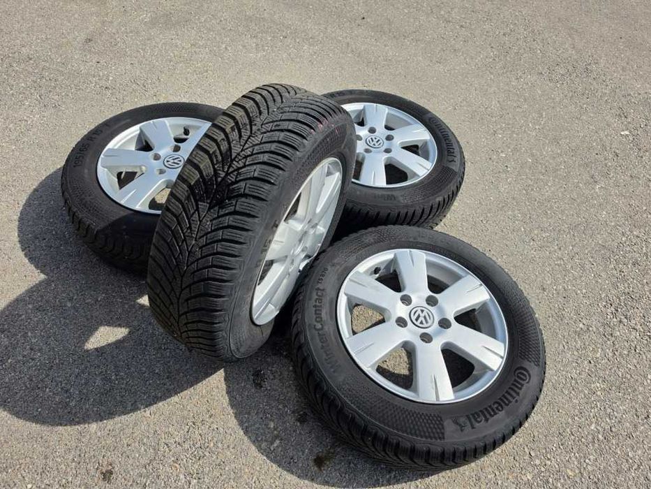4 бр. Зимни гуми 195/65 R15 с джанти 5x112 VW Audi Skoda Seat