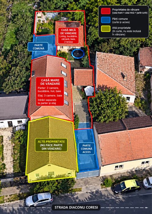 DE VÂNZARE – Proprietate cu doua case, Curte 447 mp