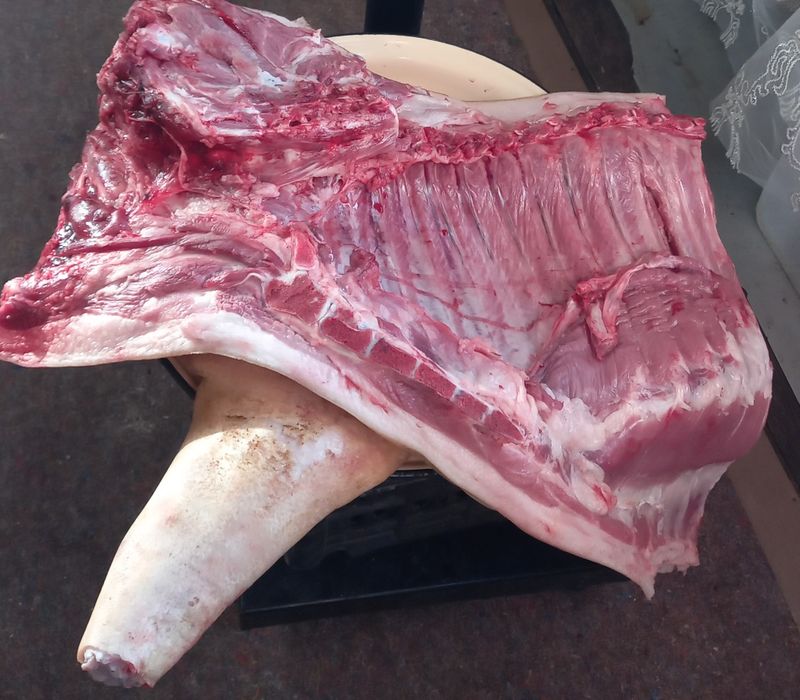 Домашние свежее мясо свинины