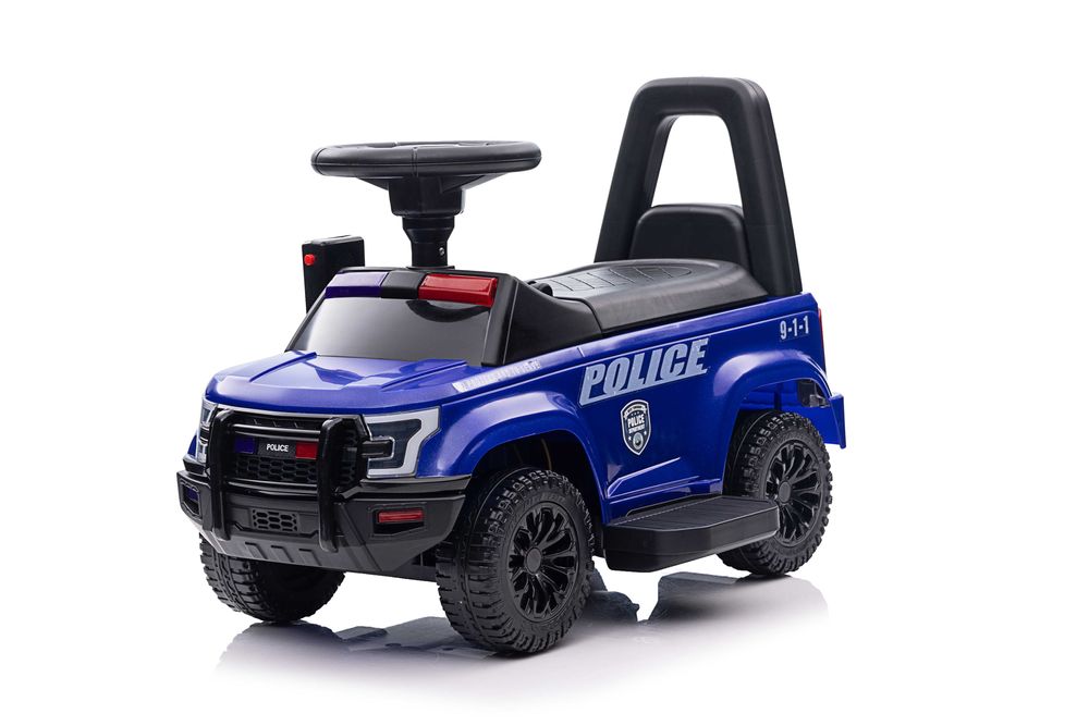 Masinuta 2in1 electrica de politie BJ993D 30W 6V cu BT, USB port #Blue