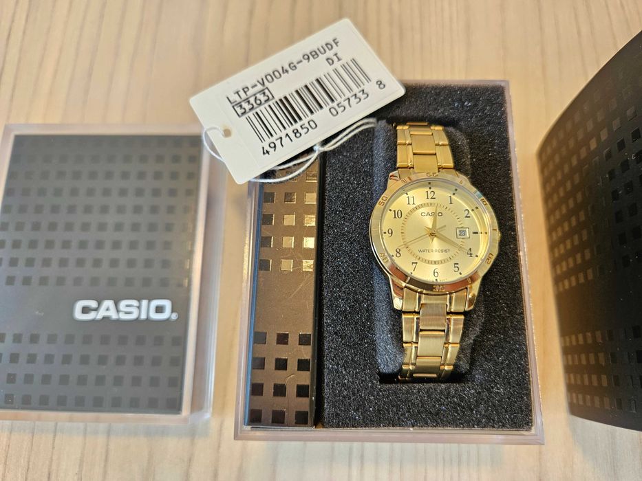 Часовник CASIO LTP-V004-9BUDF НОВ Дамски аналогов златист JAPAN с дата