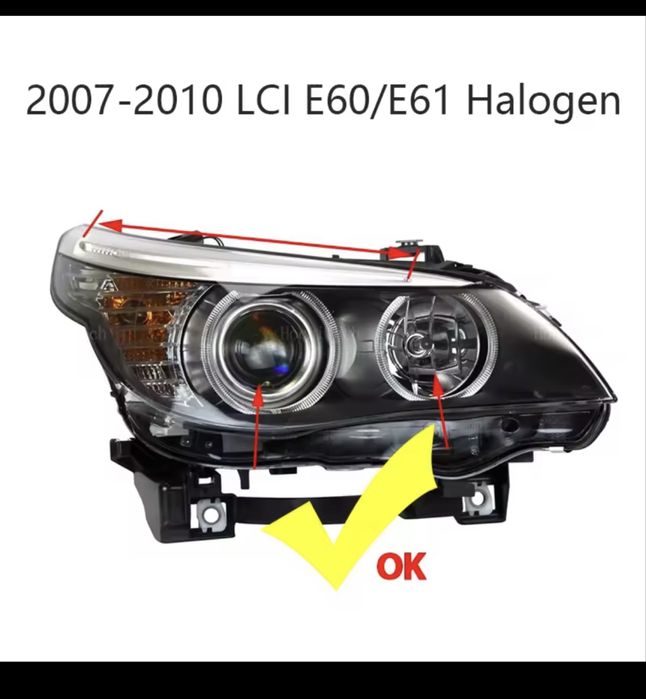 Set Led Angel Eyes Bmw Seria 5 E60 LCI Facelift Halogen H7