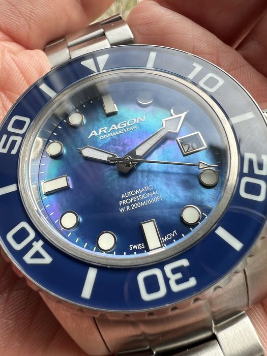 Vand ceas Aragon Divemaster Automatic Ronda R150 Mother of pearl
