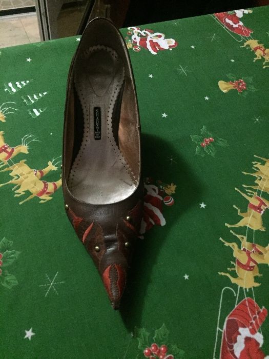 Pantofi maro din piele