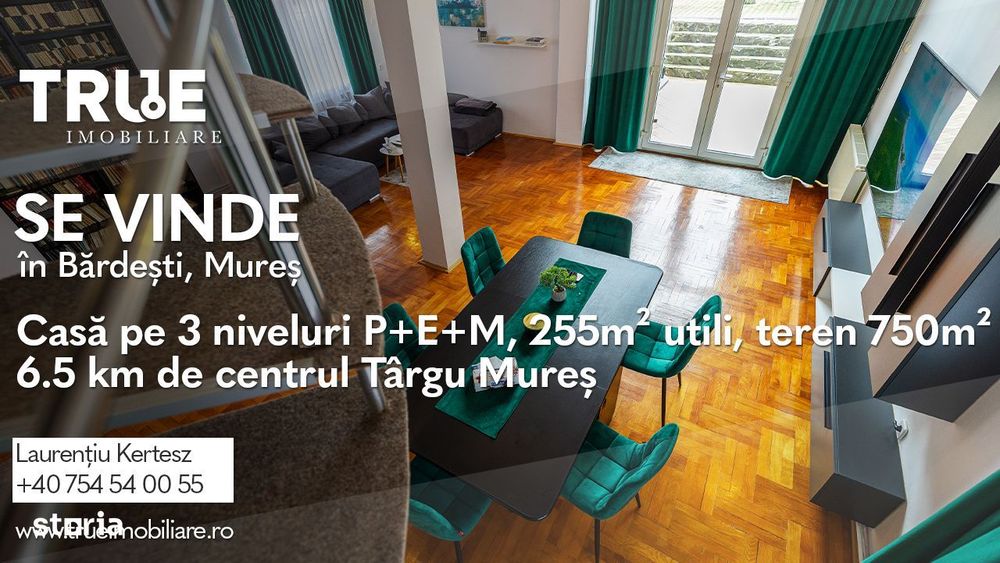 Casă individuală 255m² utili, teren 750m² – Bărdești, Mureș