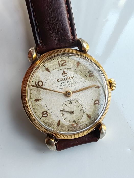 Ceas Cauny Prima Int Manuala 36,5 mm Placat cu aur
