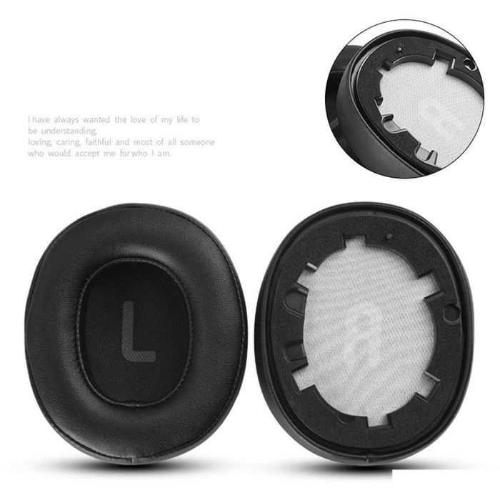 Set 2 bureti + Banda superioara pentru casti JBL Tune 780NC, 770NC, 760NC, 750BTNC, 720BT, 710BT 700BT - Negru - Spuma cu memorie - Piele ecologica