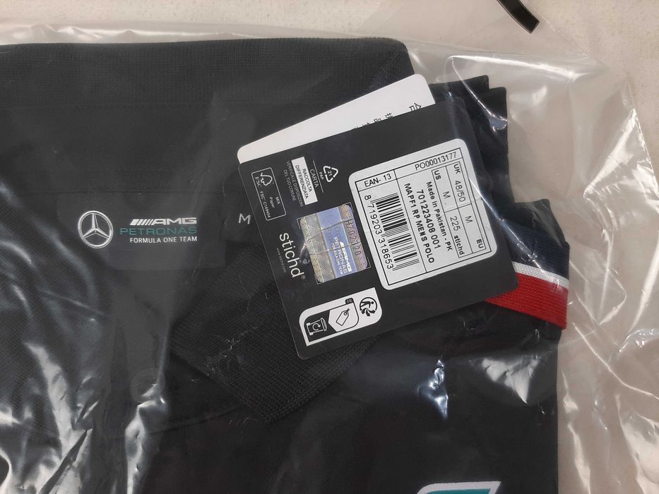 Mercedes AMG F1 Team Polo - Оригинална мъжка тениска с яка