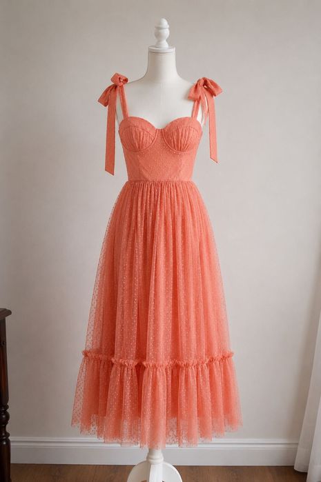 Rochie pastelată midi din tulle, mărimea 40
