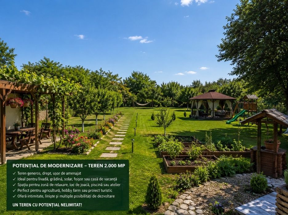 Proprietate la țară – casă bătrânească + teren 2.713 mp Fulga Prahova