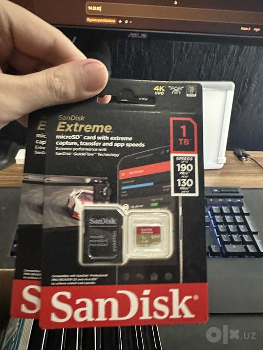 SanDisk Extreme 1 ТБ - microSD для 4K, SD-адаптер - Гарантия