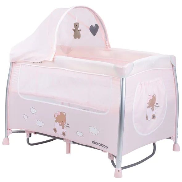 Бебешка кошара +матрак+ бебешка вана + проходилка розова Kikaboo