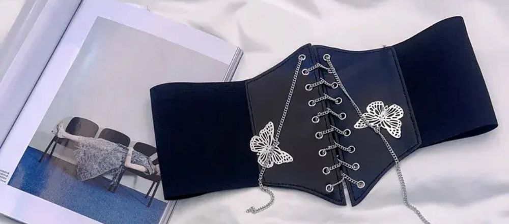 Невероятно красивый пояс корсет с цепочкой