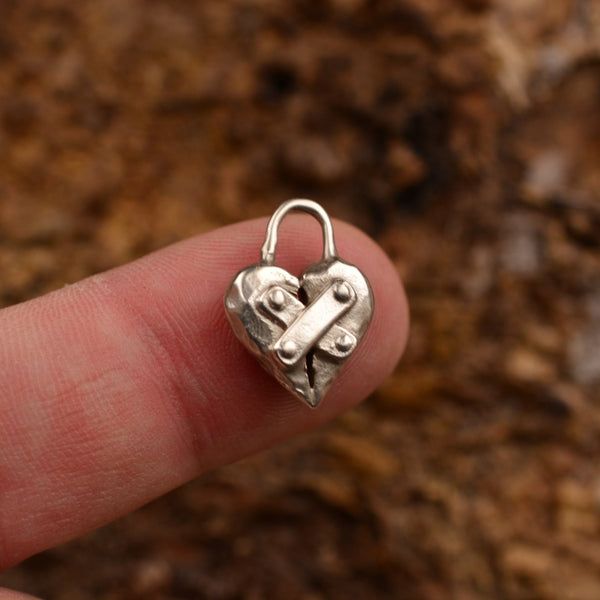 Сребърен медальон 925 Реставрирано сърце Амулет за надежда