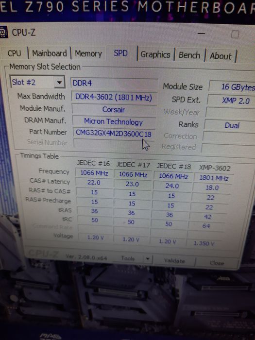 Рам памет Corsair 32GB 2x16 DDR4 3600Mhz