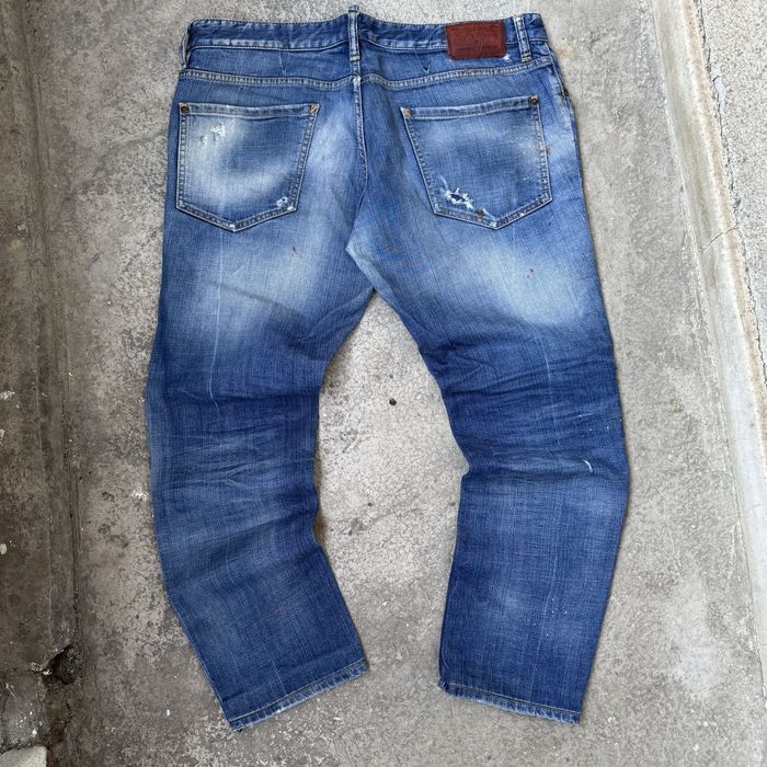 Blugi Dsquared2  vintage albastri  Distressed Denim Slim Fit 54 IT marimea L