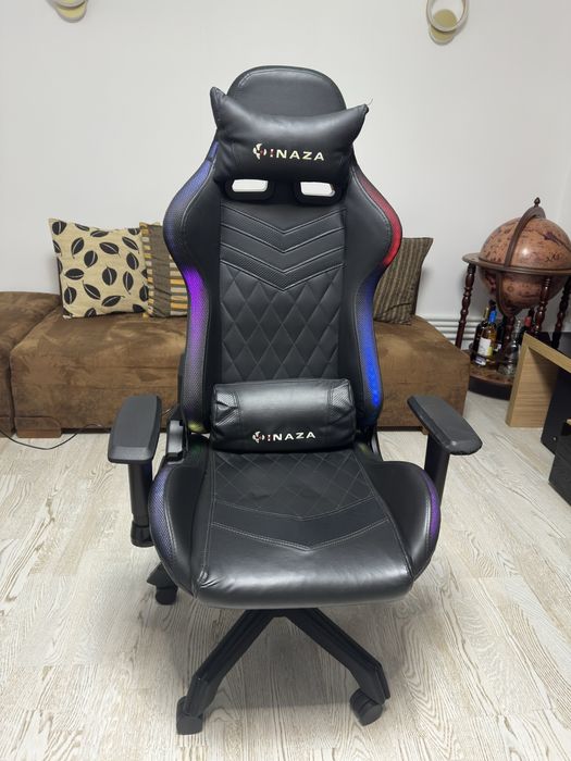 Scaun gaming Inaza Rainbow RGB, negru