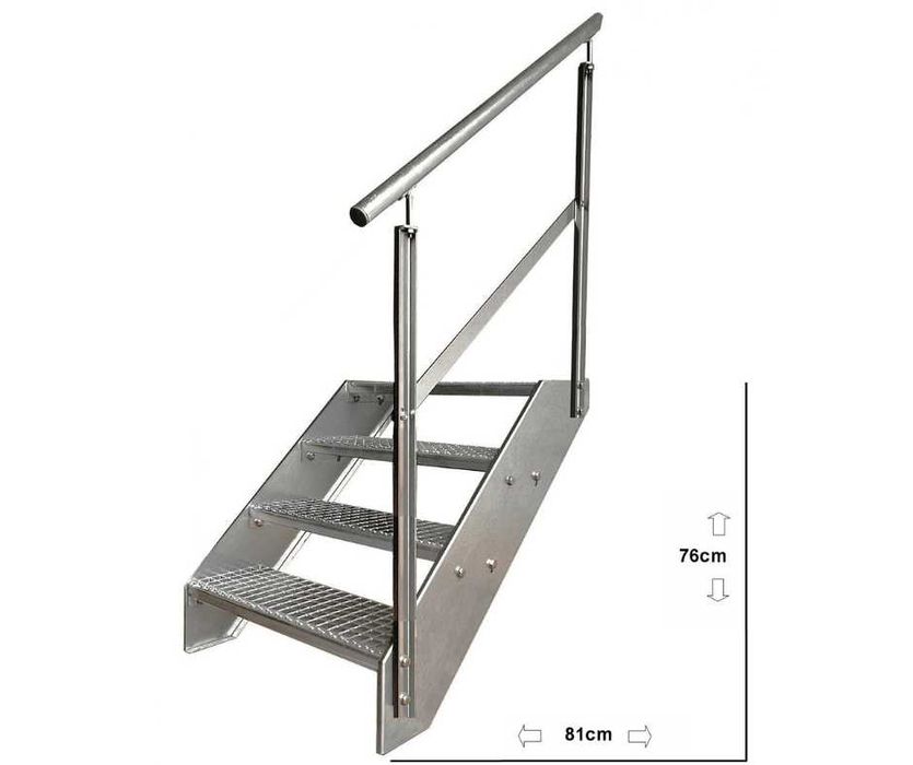 Метално стълбище 4 стъпала | Външни стълби | Поцинковано