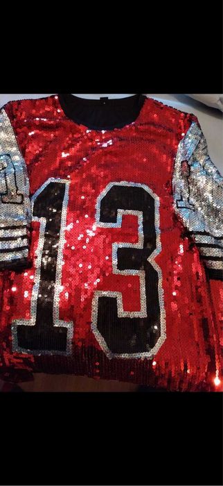 Рокля тип тениска, туника с пайети, червена, сива, парти, блестяща