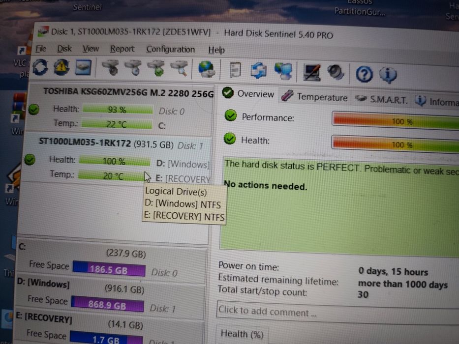 Hard-disk laptop Seagate 1tb 100%