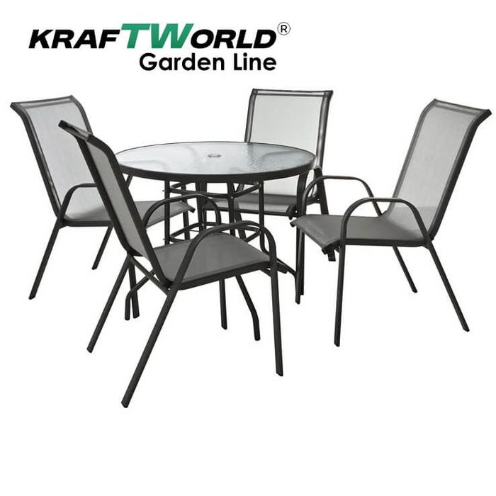 Градински Kомплект– 4 Стола и кръгла Маса