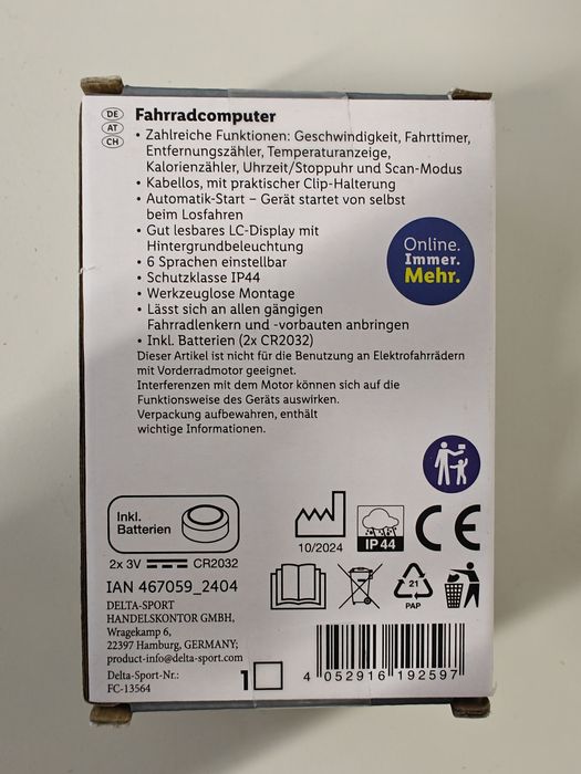 Computer bicicleta CRIVIT impermeabil  kilometraj  măsurare km