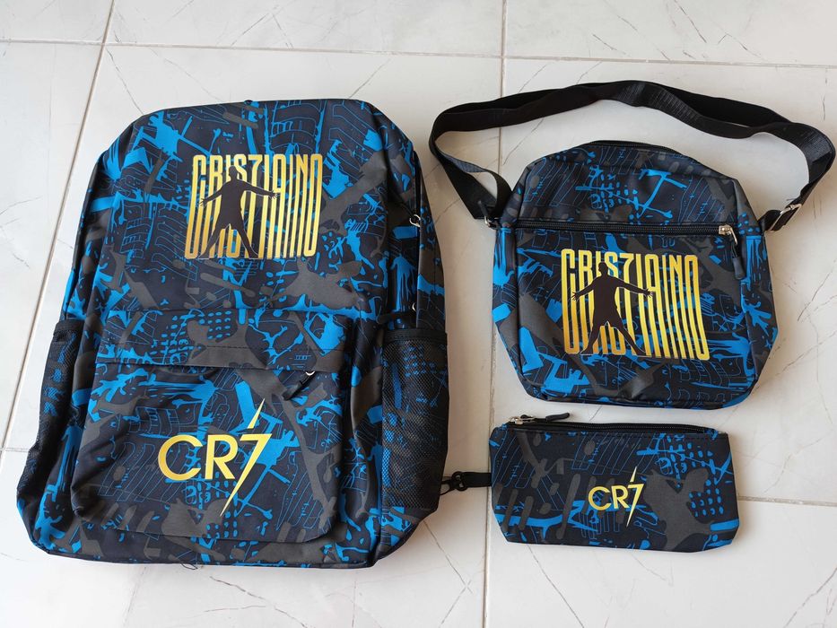 Ученическа раница Кристиано Роналдо 3 части, CR7 раница за училище