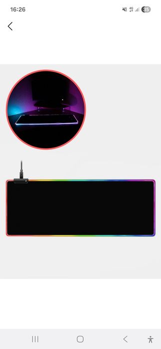 Коврик для компьютерный мыши, игровой с RGB подсветкой, 3 размера.