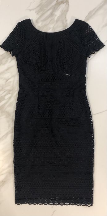 Официална рокля - черна дантела  KENSOL /BG42/ отговаря на размер S